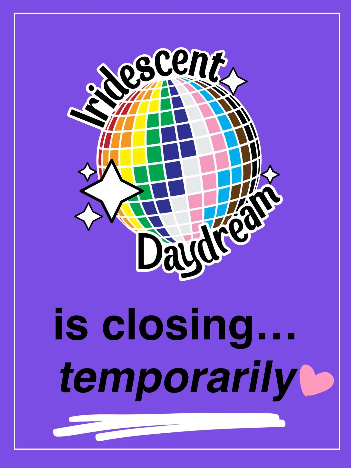 Big news, Portland! 📢 Starting this Thursday, March 12th, Iridescent Daydream is taking a brief pause on physical retail hours to undergo a massive glow-up. ✨

We are temporarily closing our doors for approximately the next 1-2 months so we can chan