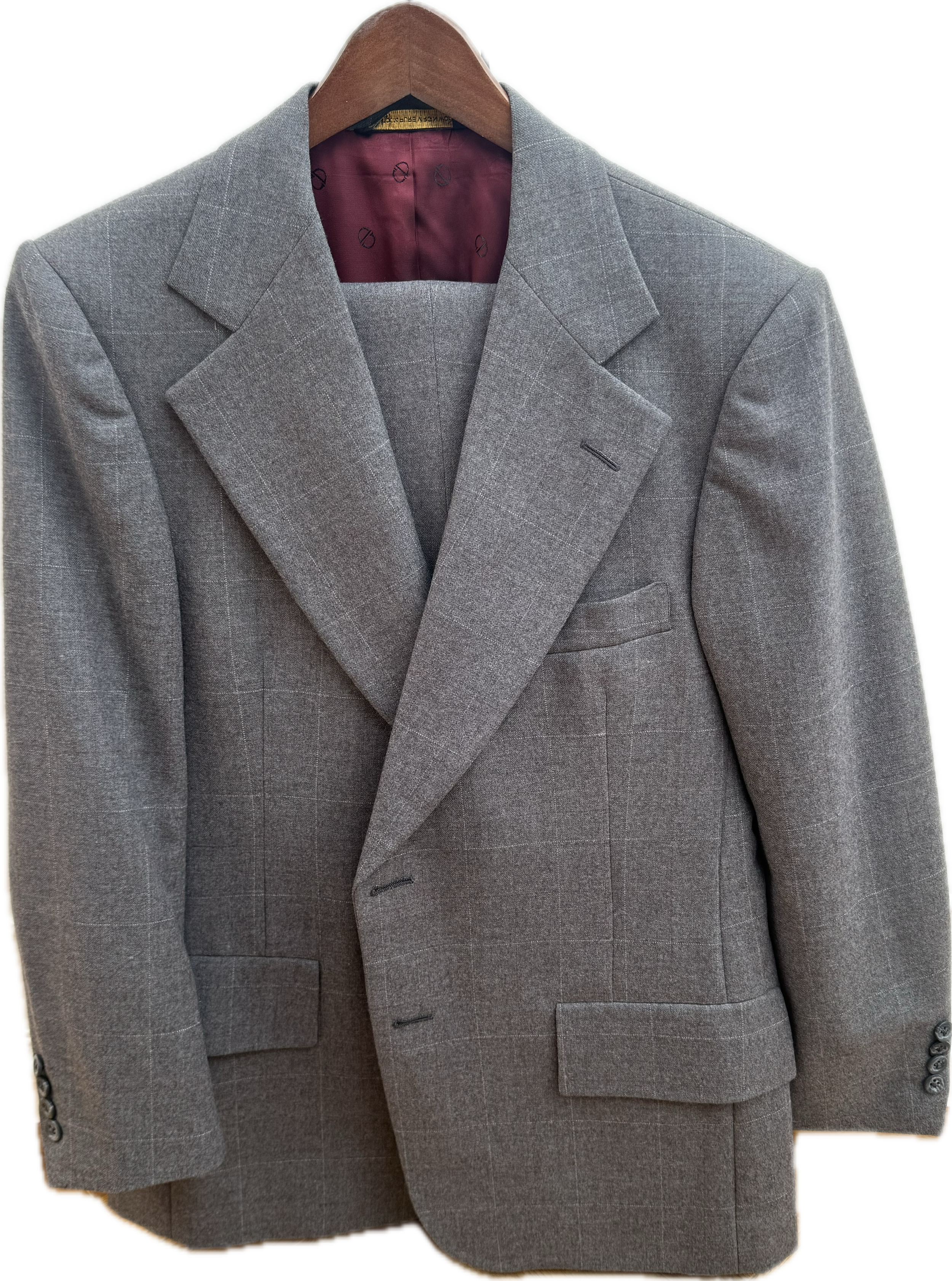 Vintage 1970s Christian Dior grey check bootcut suit