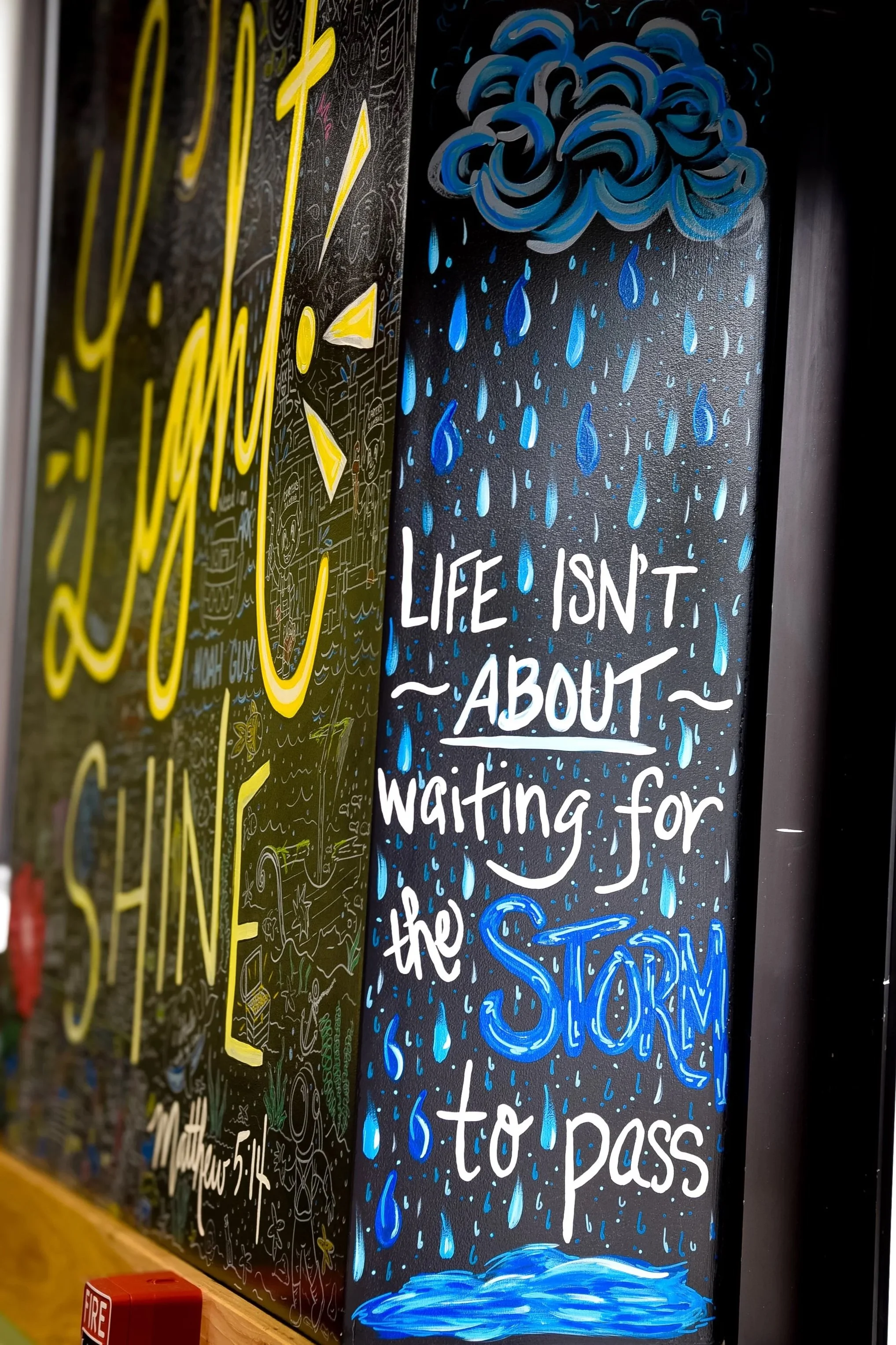 Inspirational quotes scattered to fill space between larger elements. 