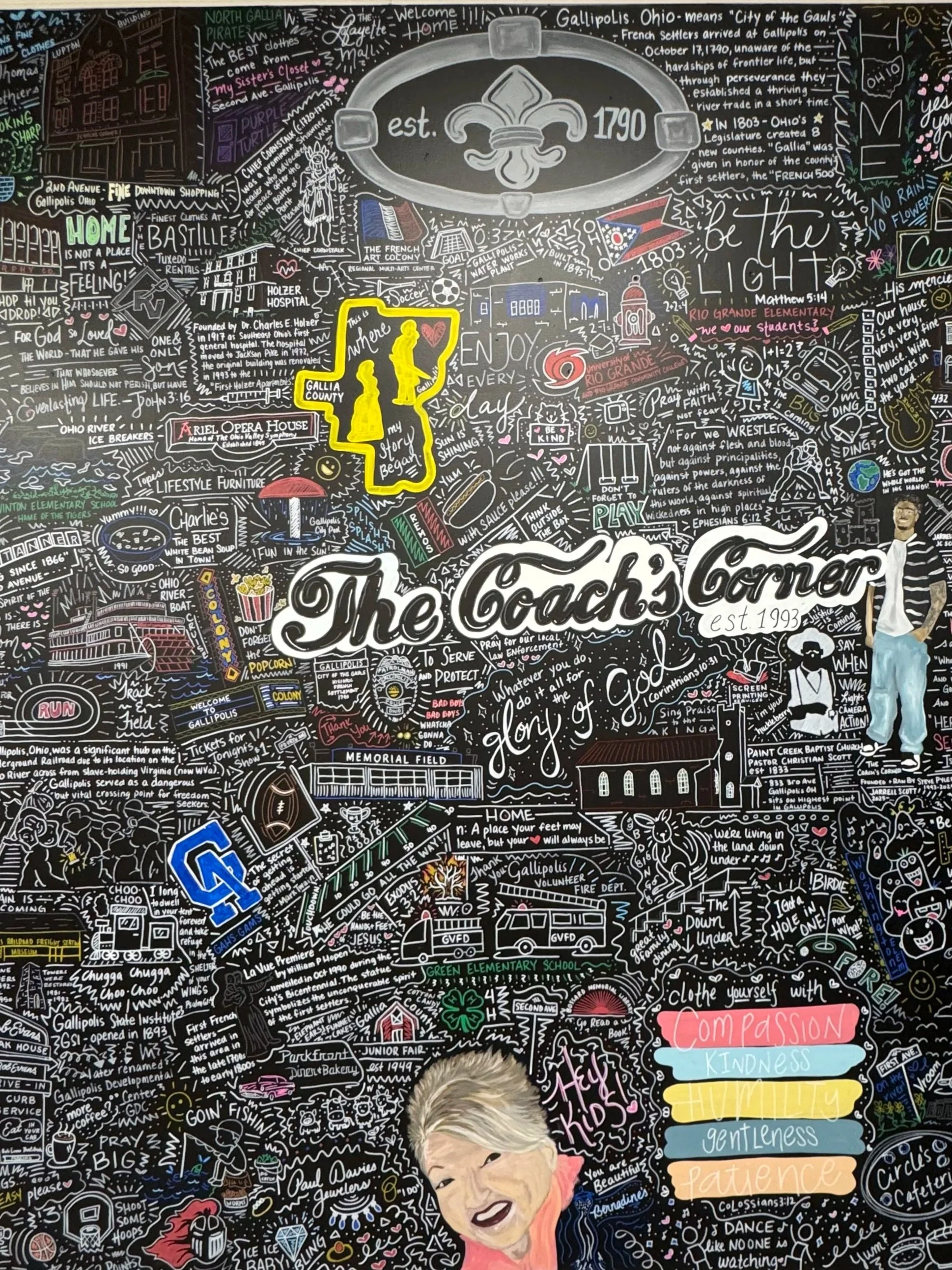 Custom mural celebrating local history, community landmarks and meaningful moments.