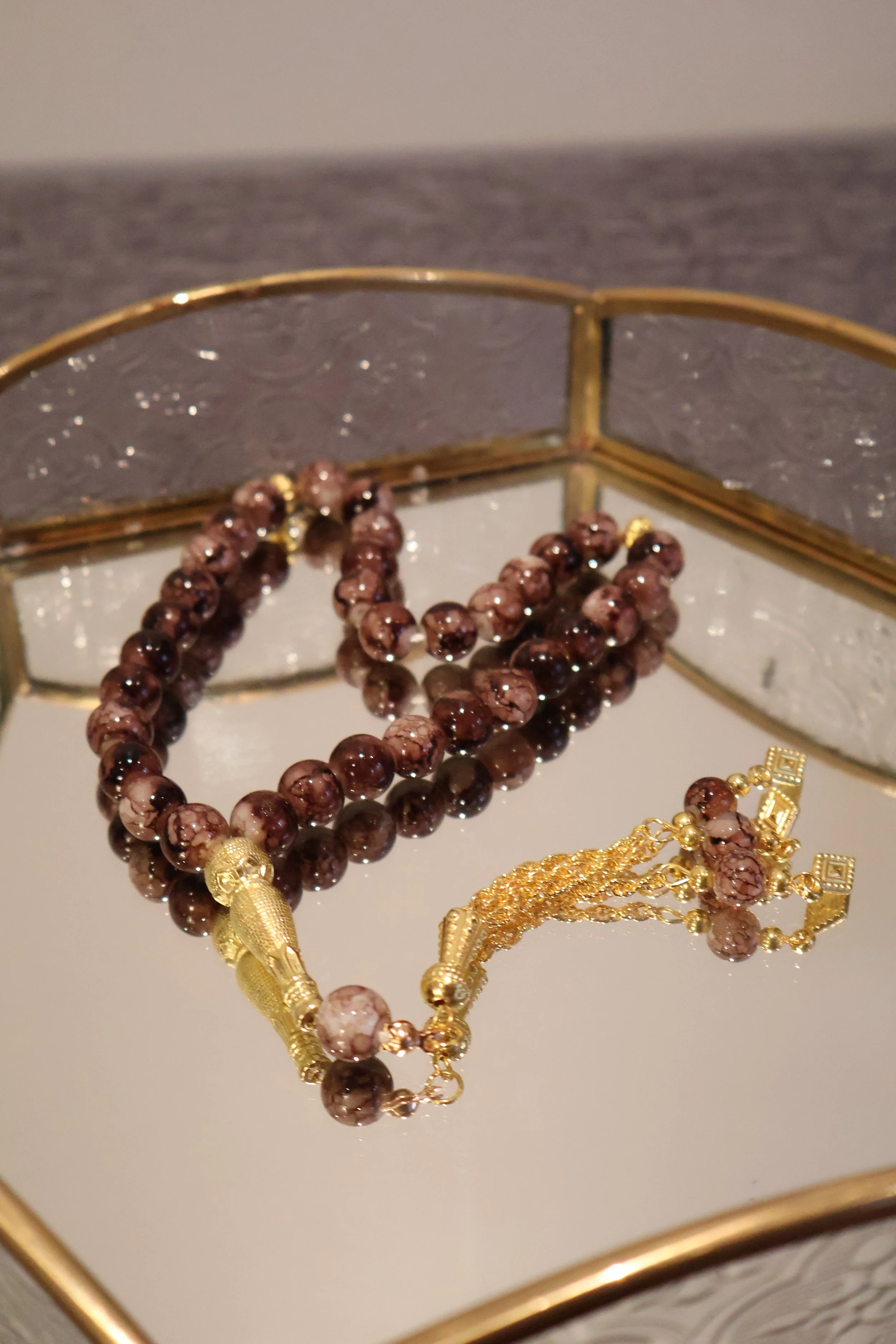 Islamic prayer beads marble-textured