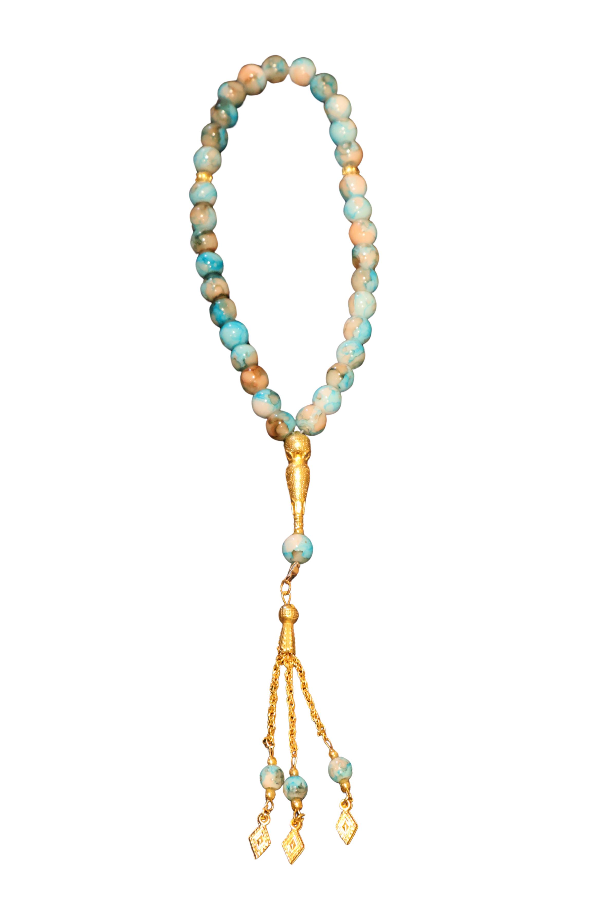 Islamic prayer beads marble-textured