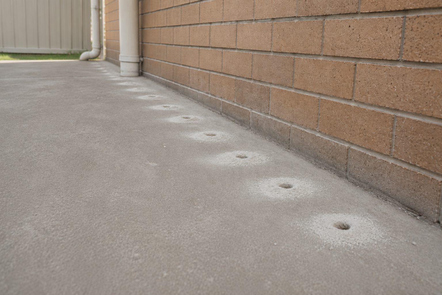 Termite management system installed around the concrete perimeter of a home in Perth.