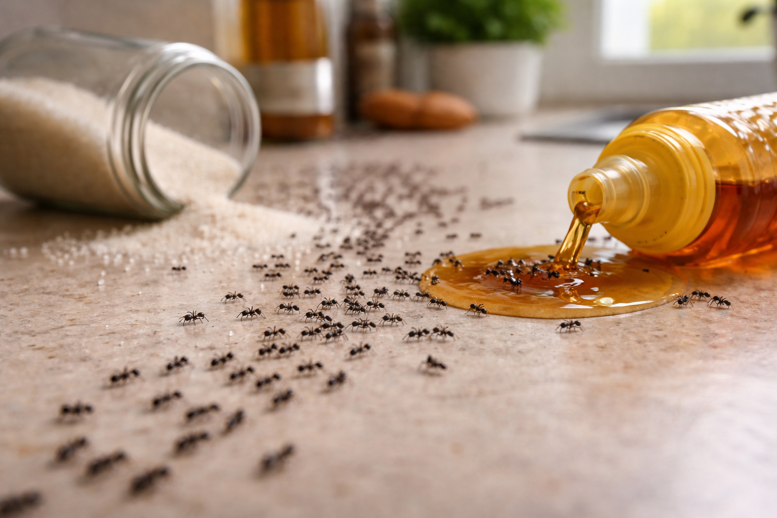 Ant infestation on kitchen bench Perth