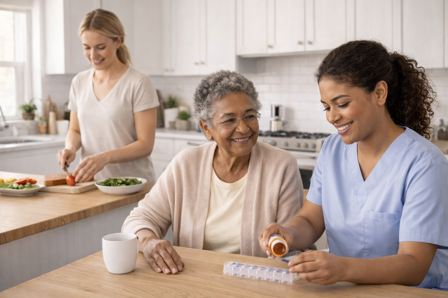 Companion & Daily Living Support- Friendly companionship and assistance with meals, medication reminders, and daily routines.