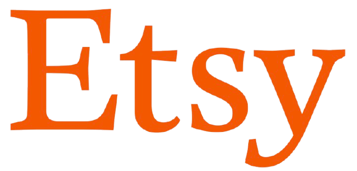 The word 'Etsy' written in large, orange letters on a black background.
