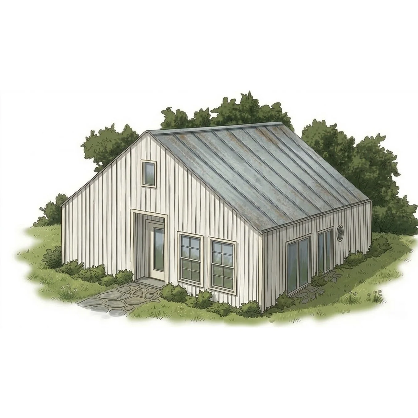 The Sahale: A 1064 sq. ft. 2-bedroom cottage plan with full wheelchair access