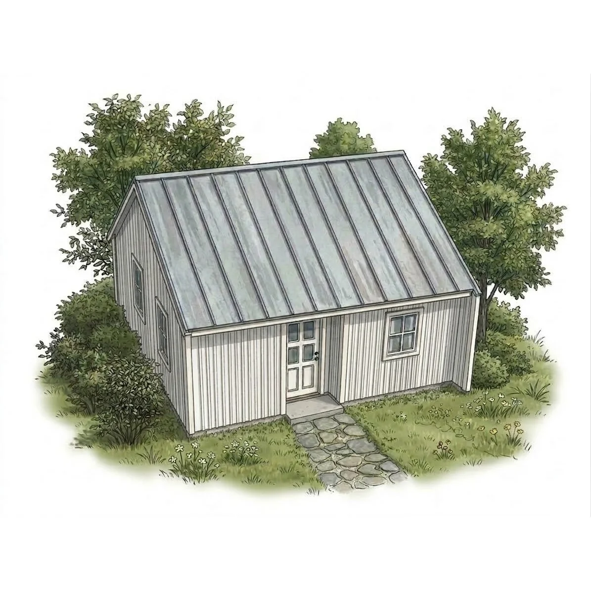 Shuksan: A 635 sq. ft. 1-bedroom cottage plan with full wheelchair access