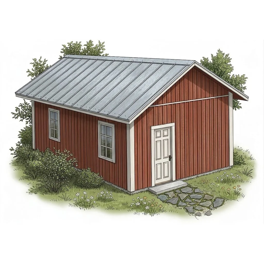 Mariefred II: A 360 sq. ft. studio cottage plan with full wheelchair access