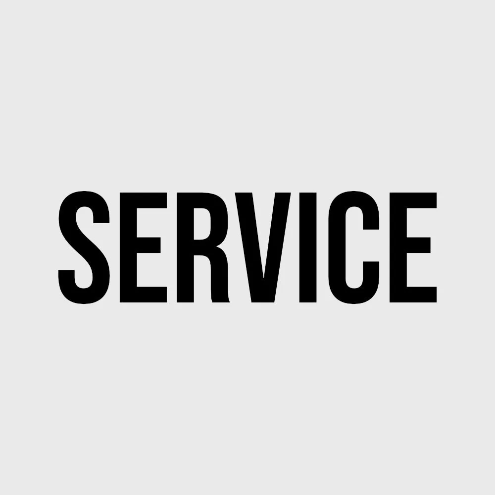 Bold black text reading 'SERVICE' on a light gray background.