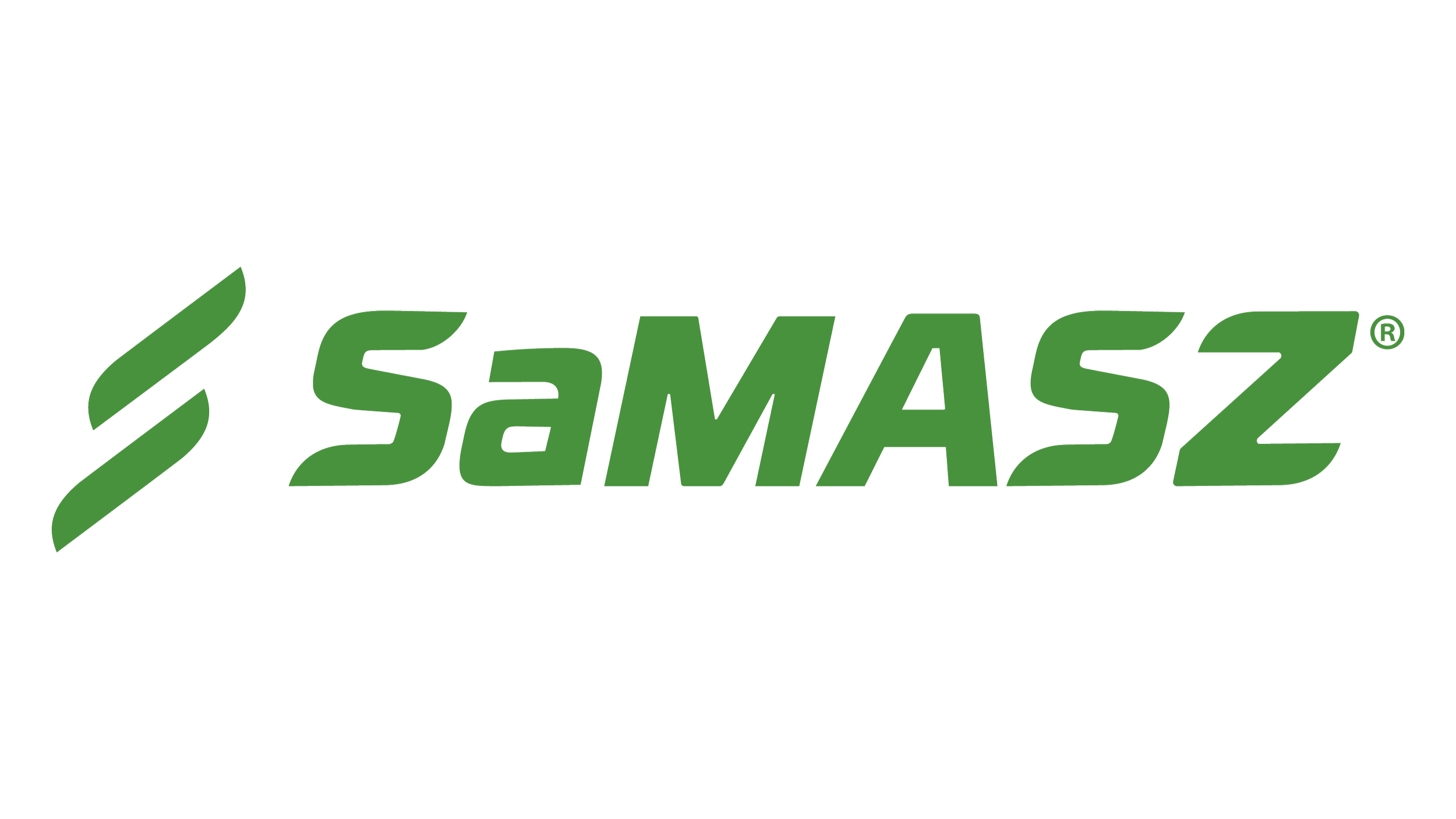 The logo of Samasz, featuring a green stylized leaf icon and the company name in bold green letters.