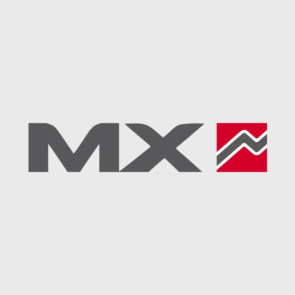 MTX logo with stylized line graph inside a red square.