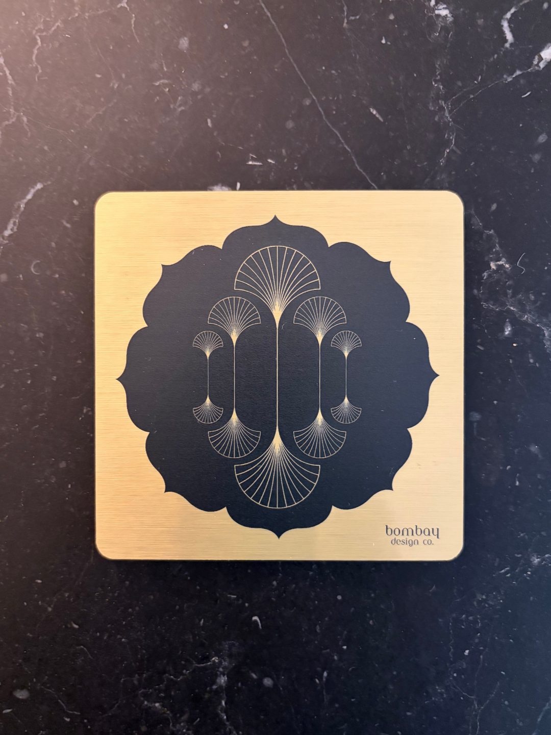 Art Deco Style Gold-finished Coaster