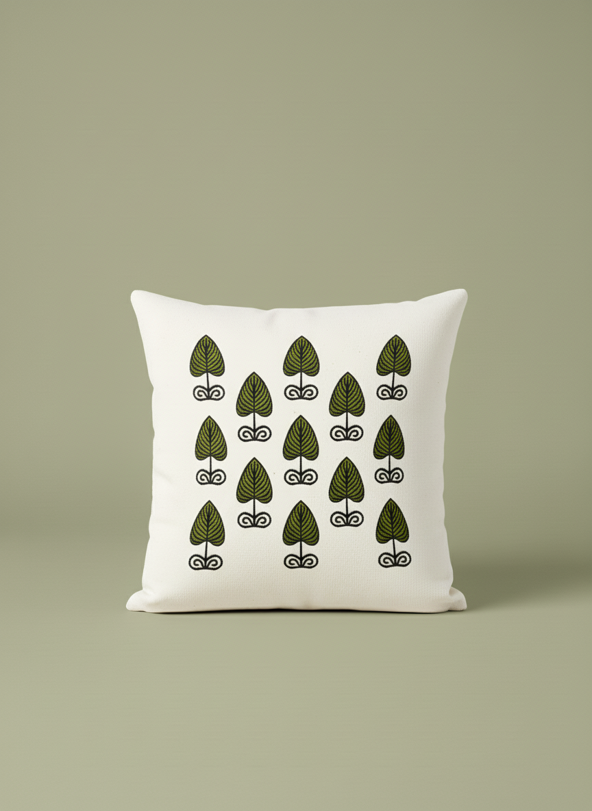 Baadiyah Embroidered Cotton Cushion Cover Set of two of 50x50 cms each