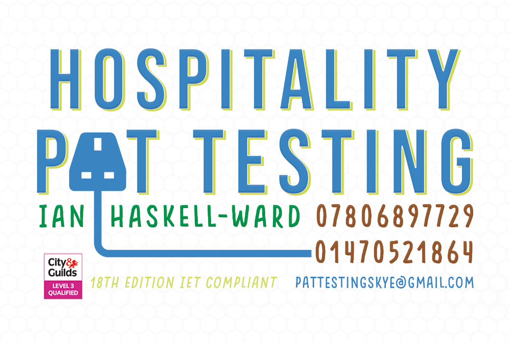 PAT TESTING - Professional PAT testing and electrical safety services helping Skye’s hospitality businesses, holiday lets and local enterprises stay safe, compliant and ready to welcome guests.