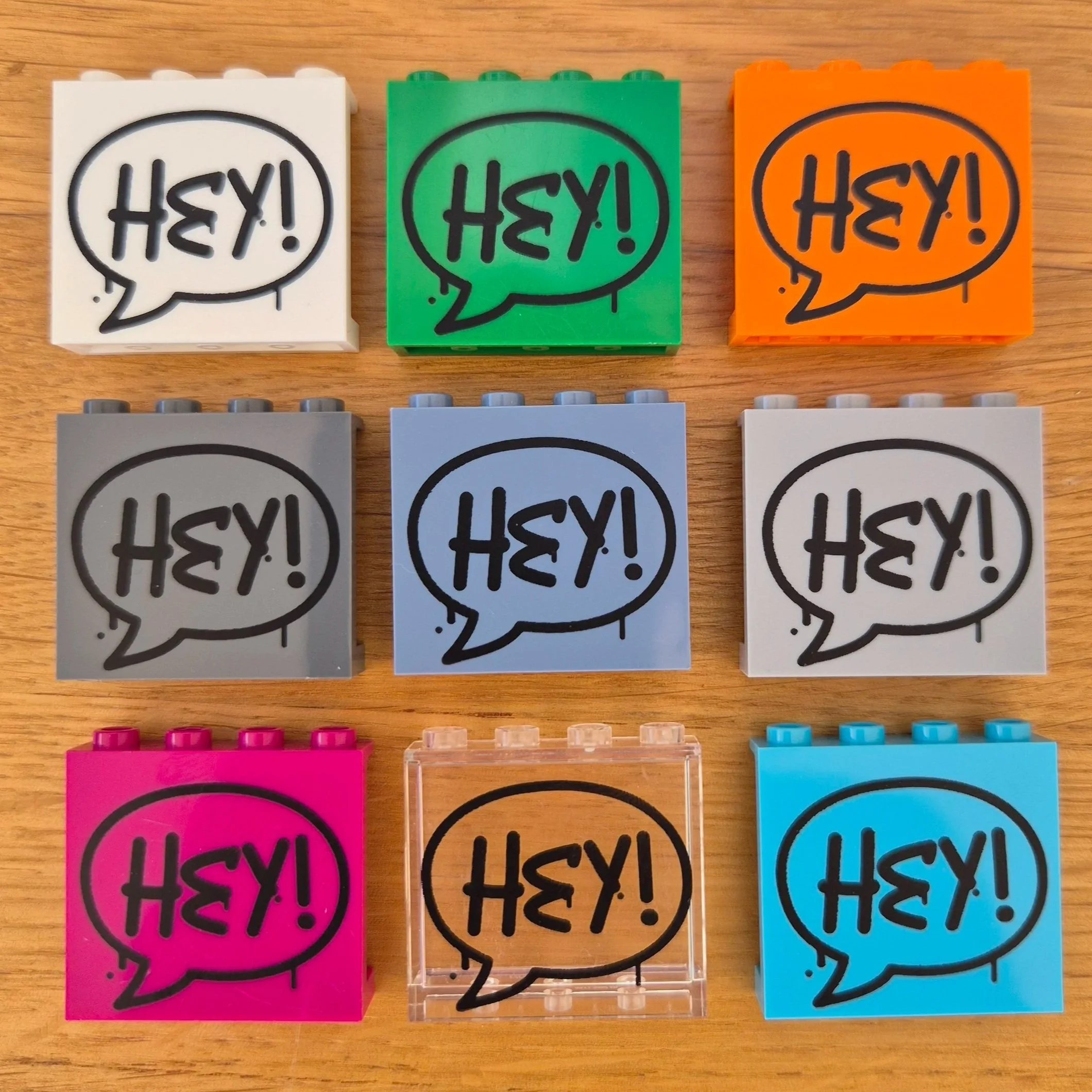 "Hey" graffiti panel various colours