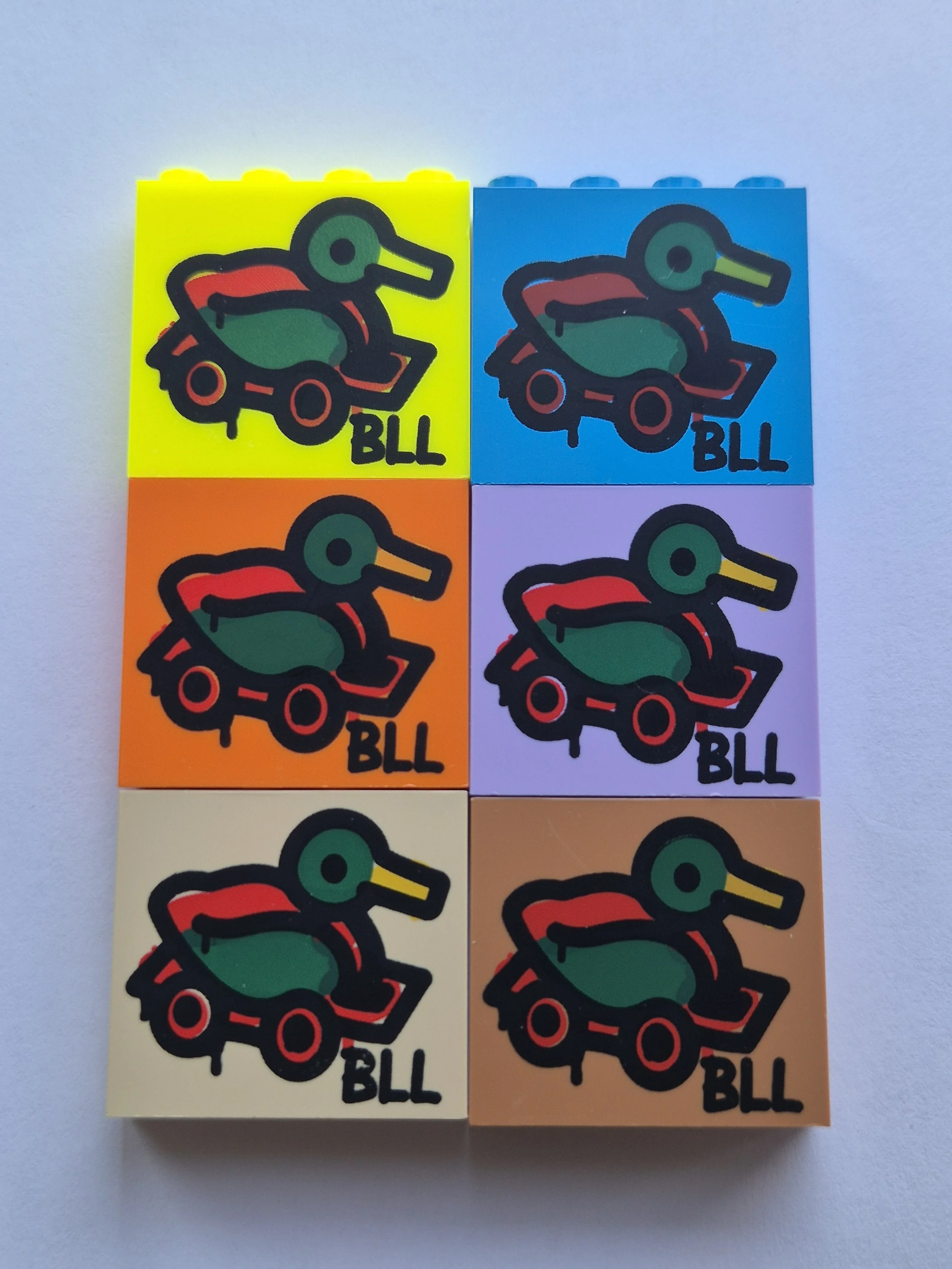 Duck graffiti brick various colours
