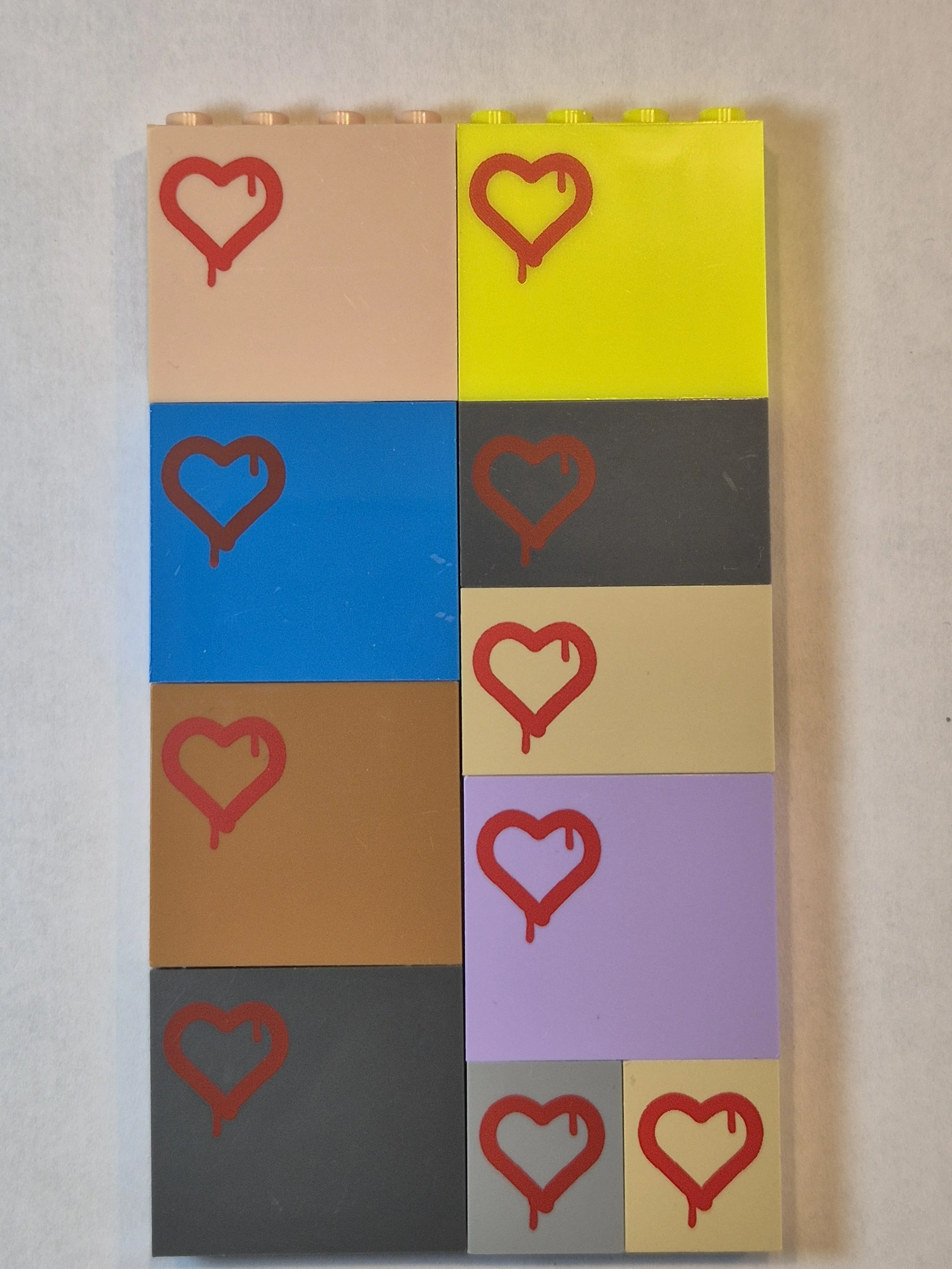 Heart graffiti brick/panel various colours and sizes