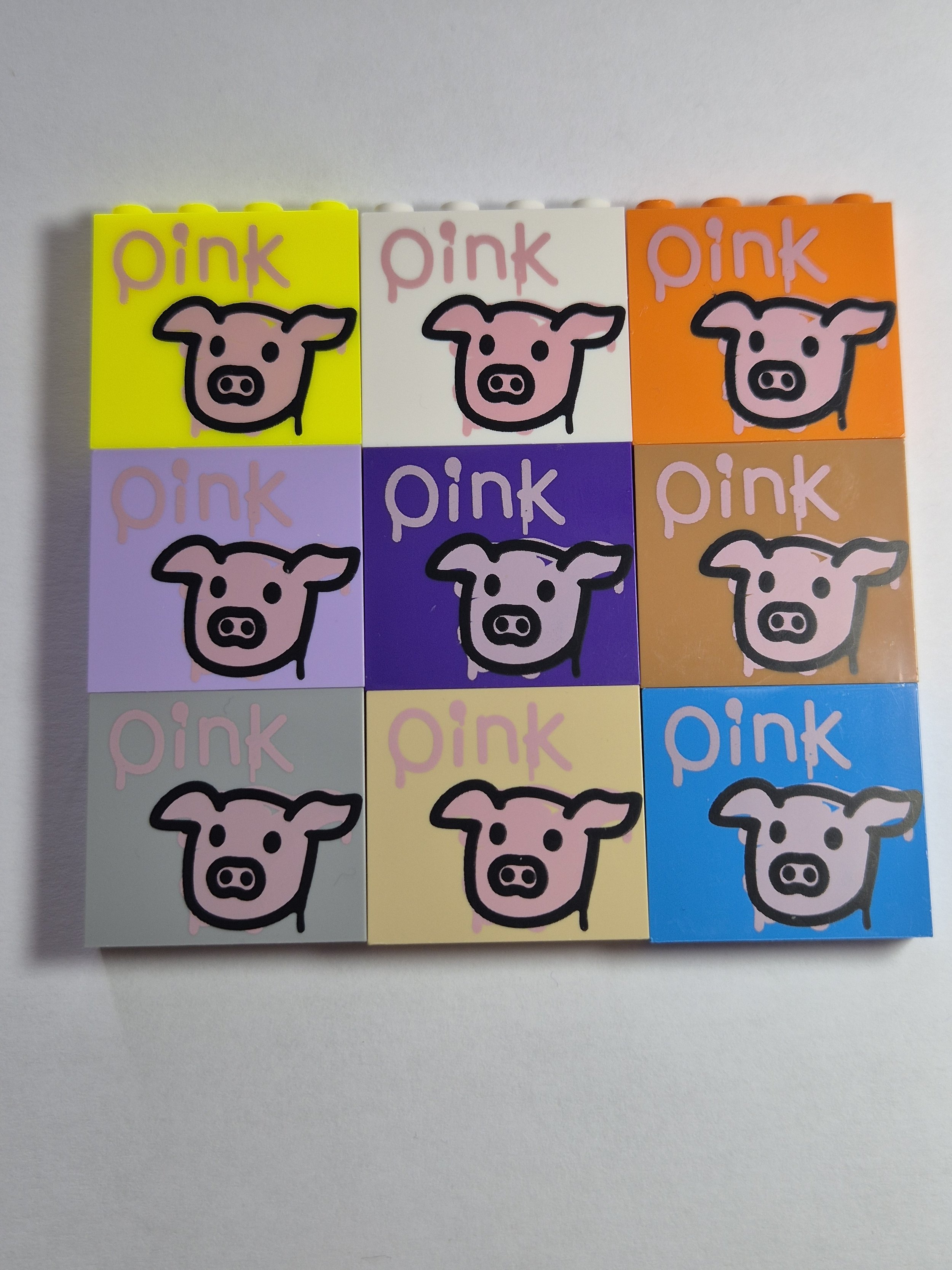 Pig graffiti brick various colours