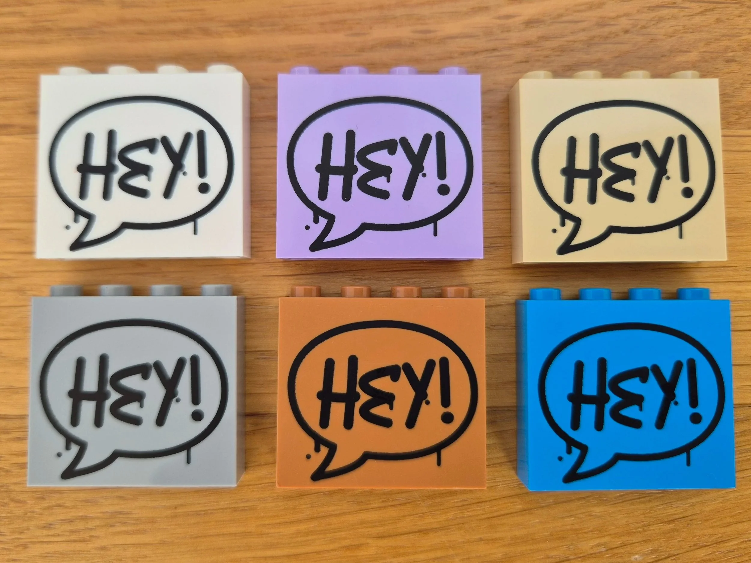 "Hey" graffiti brick various colours