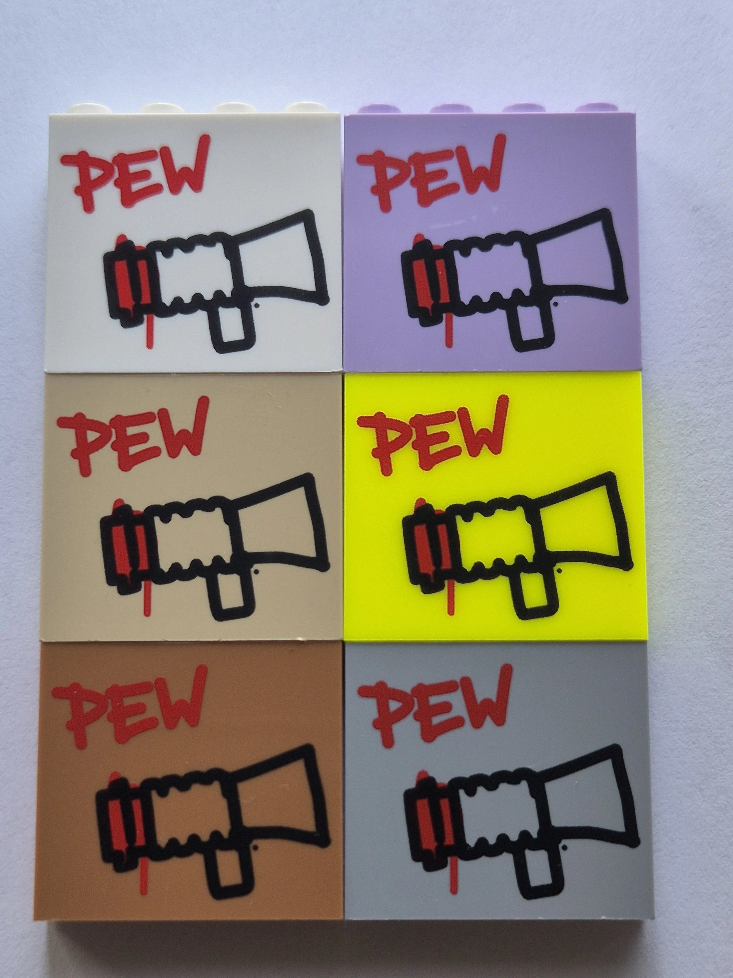 "Pew" graffiti brick various colours