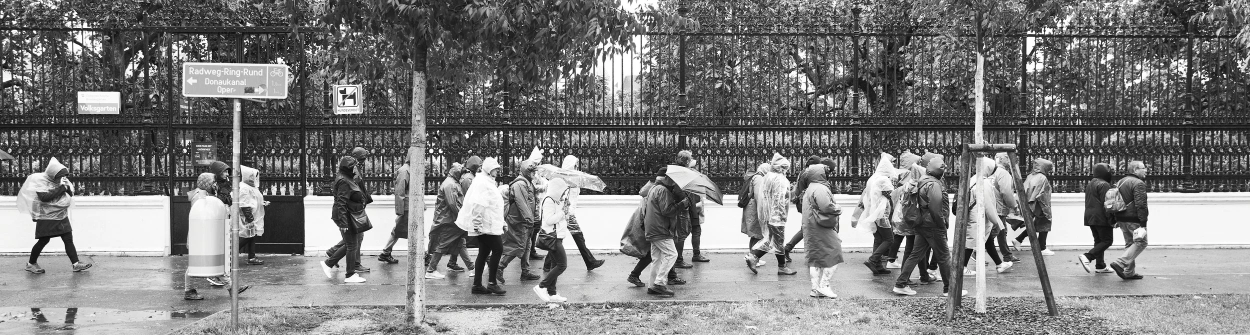 Hardy tourists in the rain