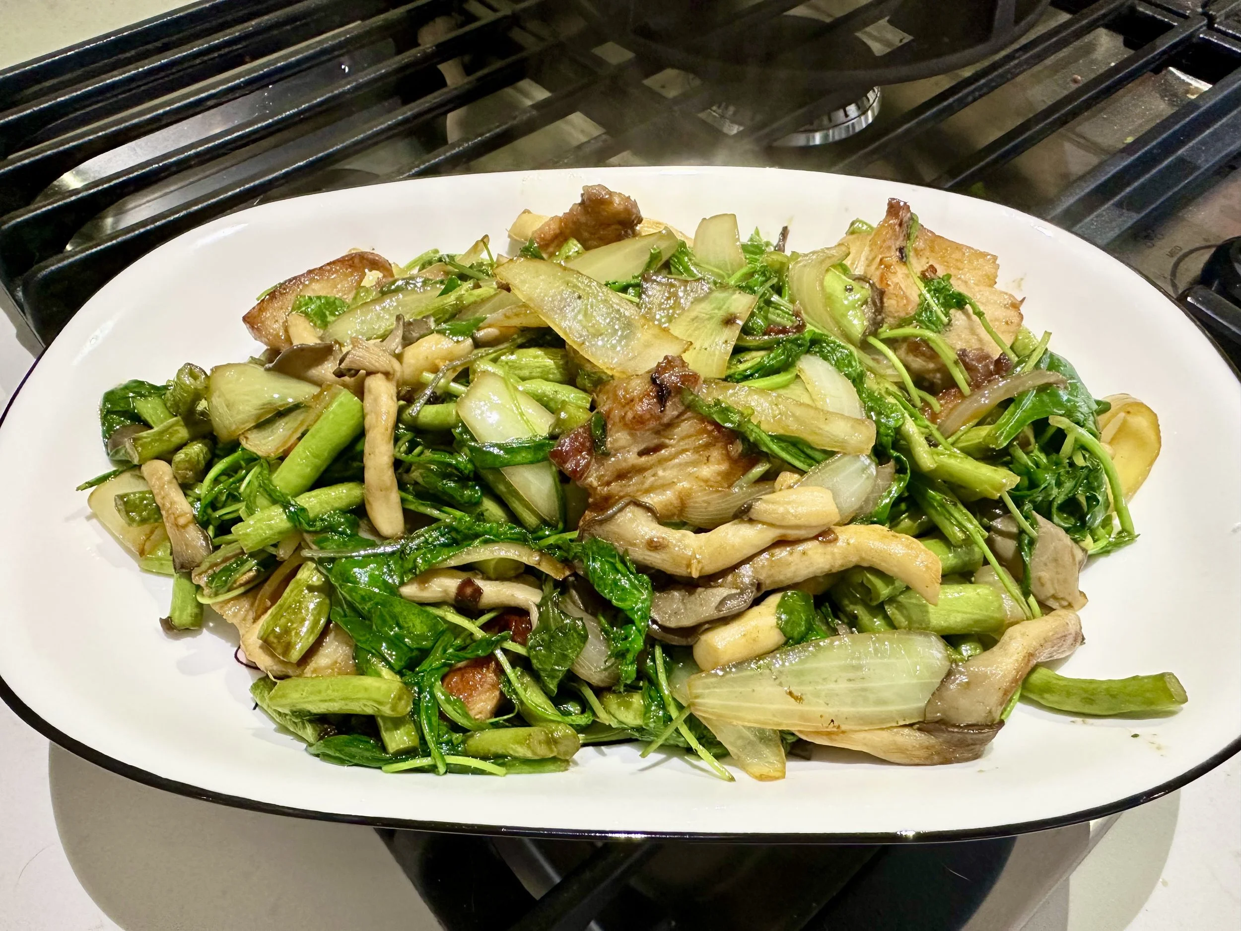Mushroom and spinach stir-fry