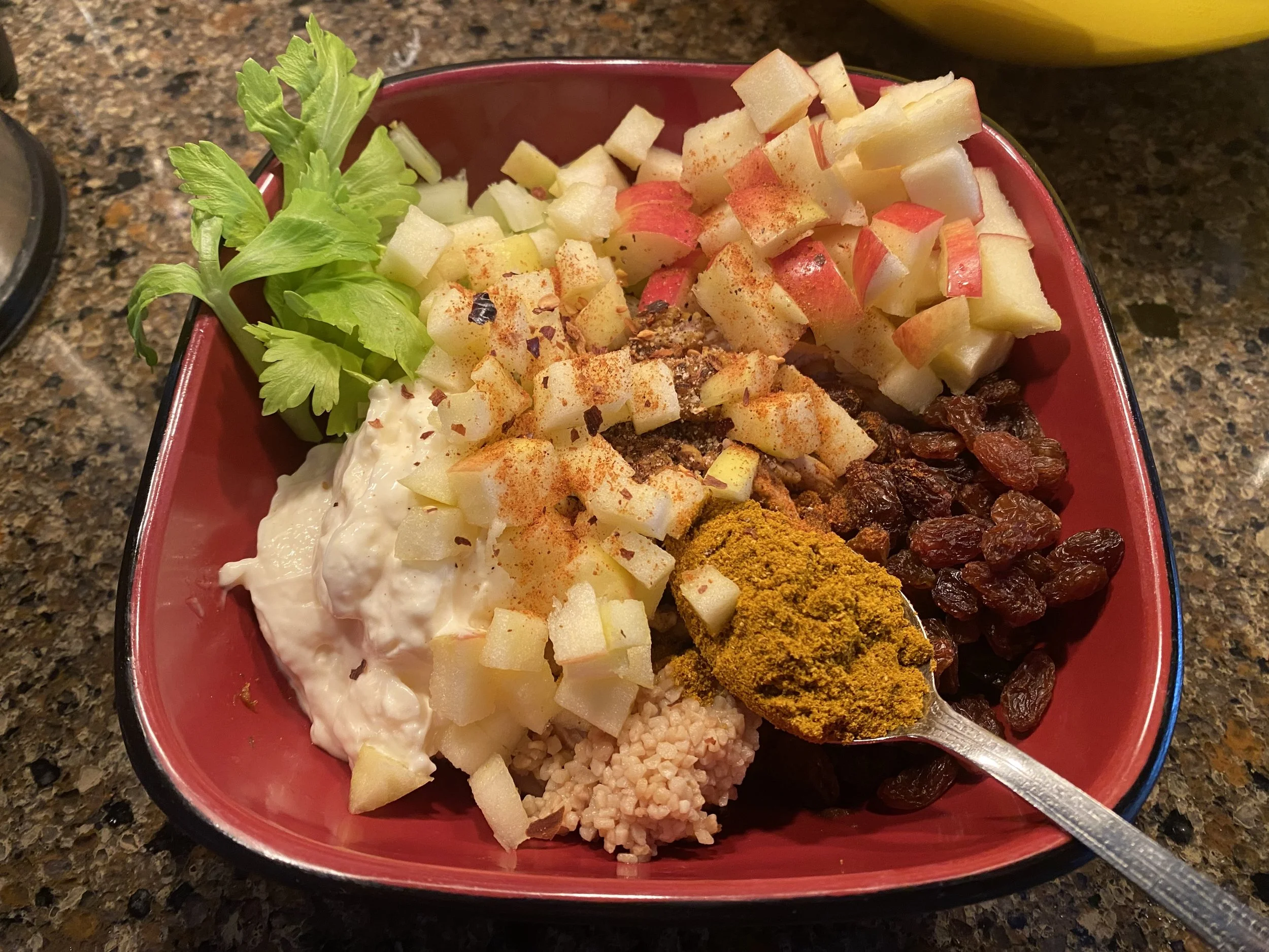 Curry chicken salad with apple