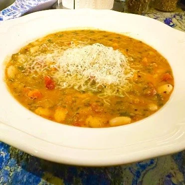 Italian bean soup with Parmesan  
