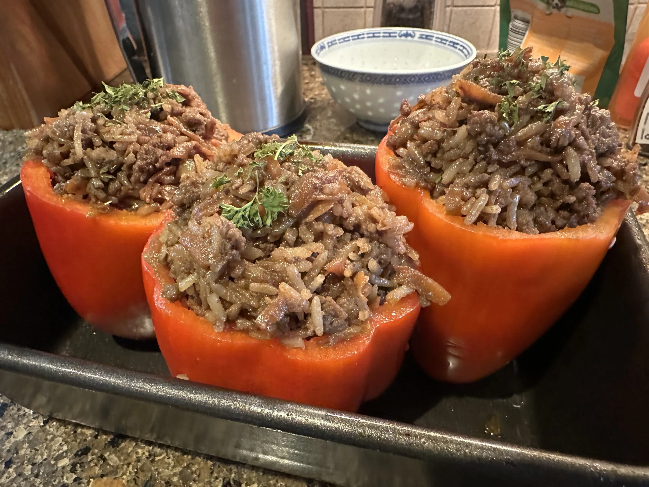 Teriyaki-stuffed peppers 