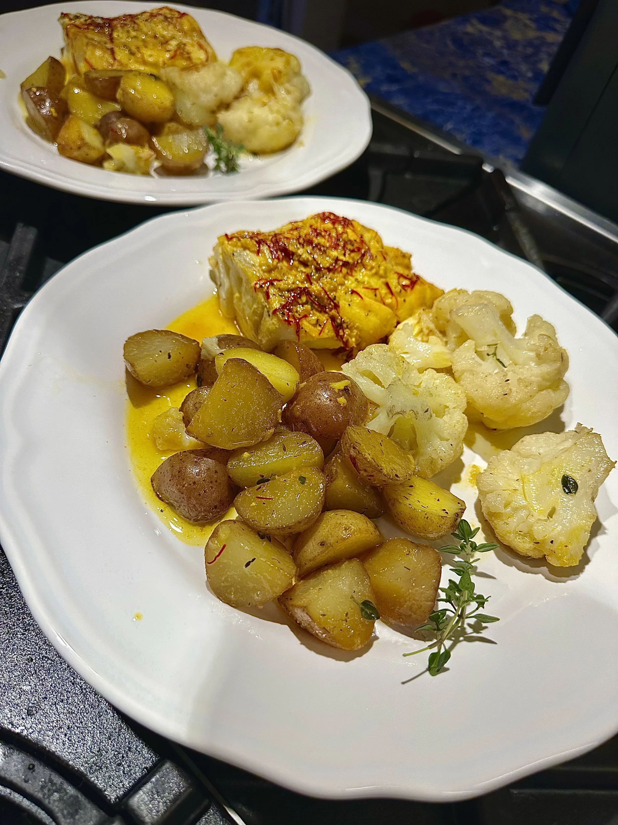 Cod in saffron butter