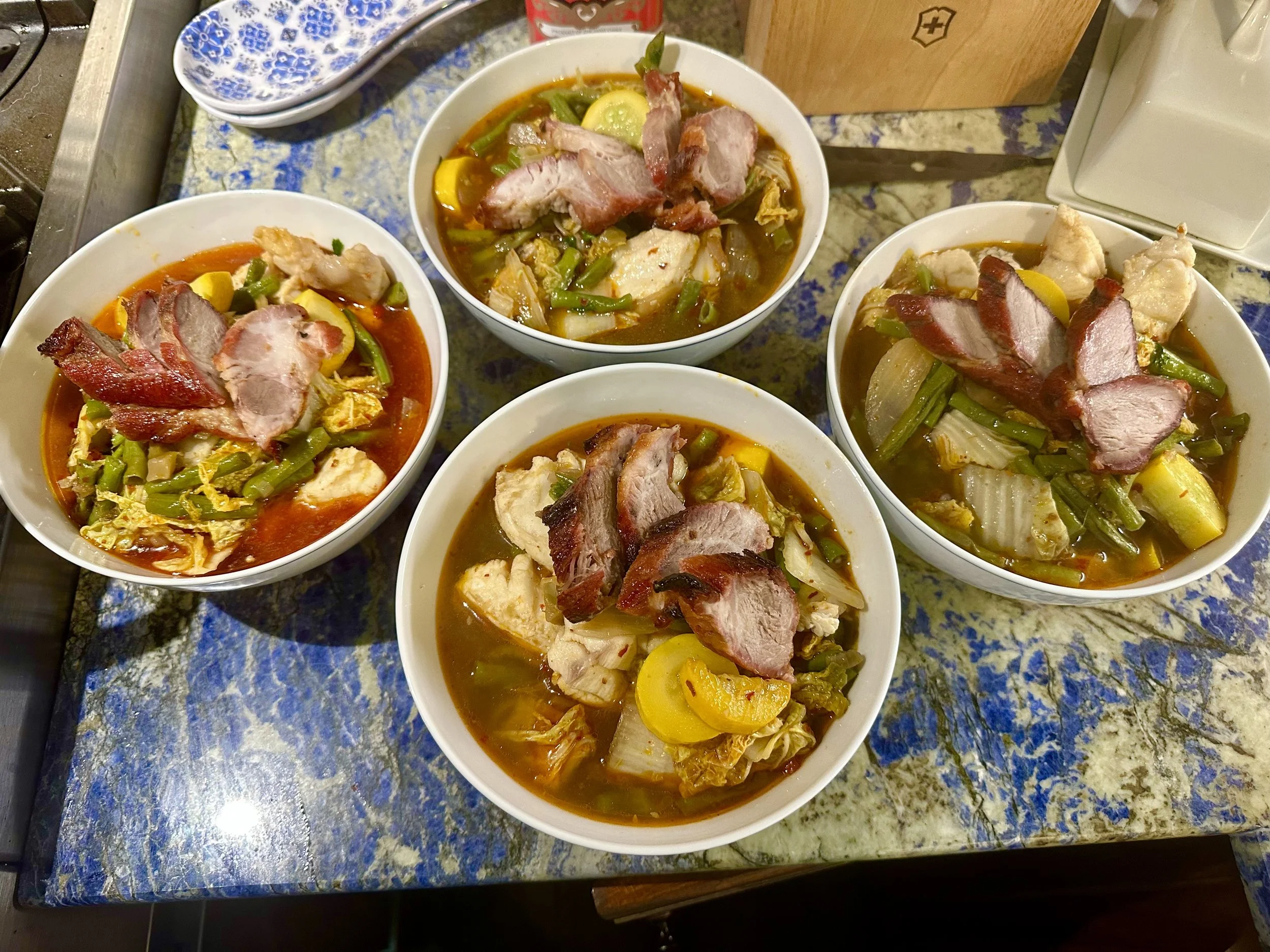 Asian soup with pork and grouper 