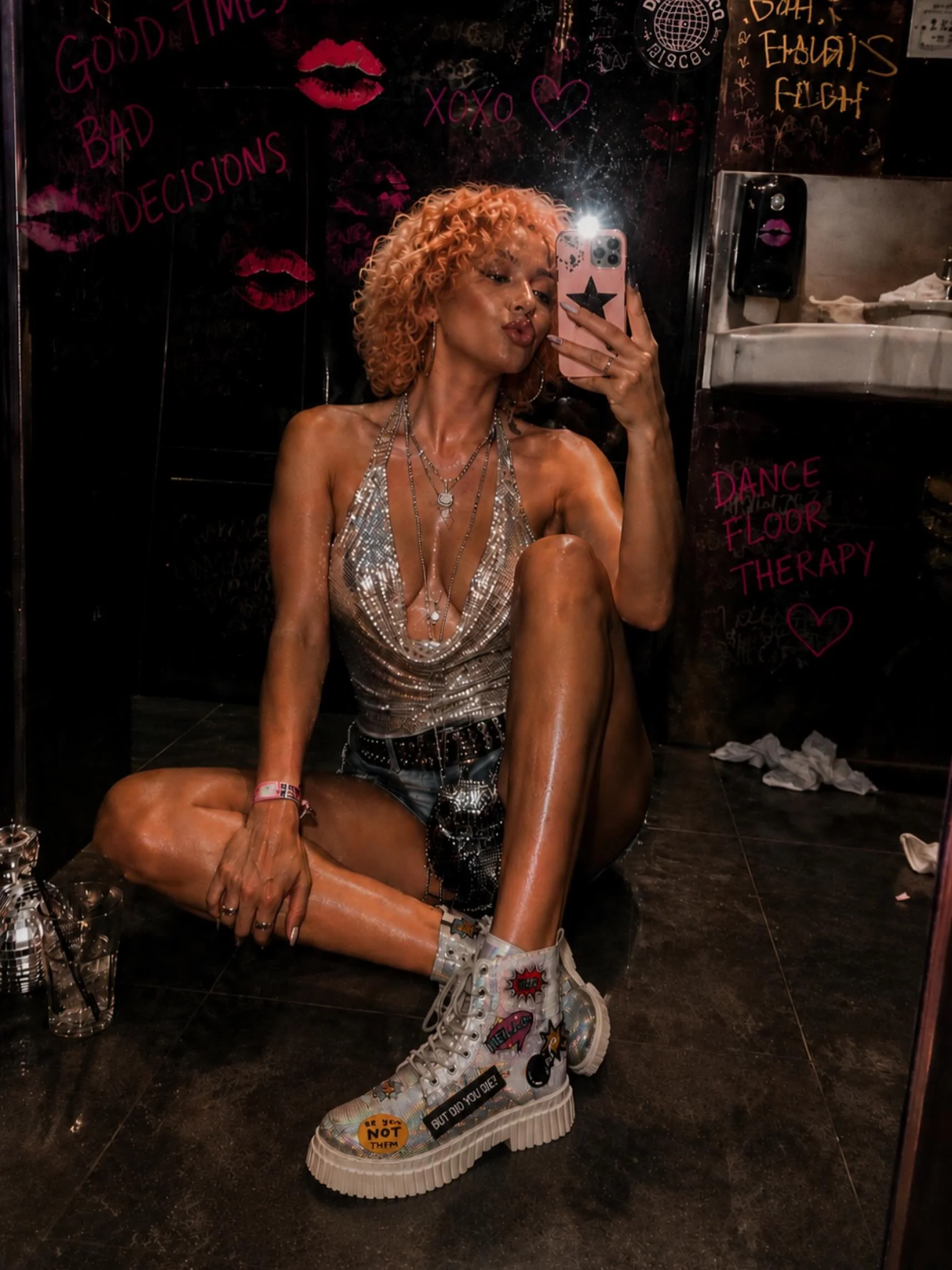For the girls who never learned how to be less. 🪩. 

#PlatformBoots #FestivalFashion #Clubwear #AlternativeFashion #DiscoDirt