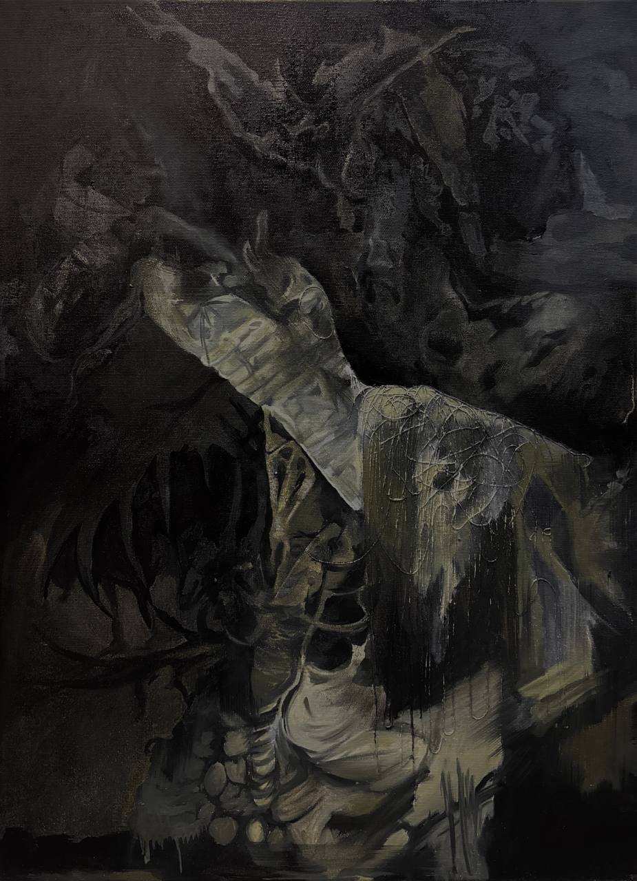 Requiem, 2025, Oil on canvas, 70x40cm
