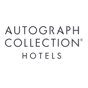 The logo for Autograph Collection Hotels with purple text on a black background.