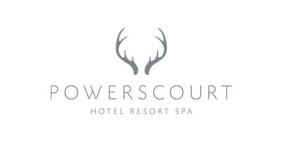 Powerscourt Hotel Resort Spa logo with a stylized deer head and text.