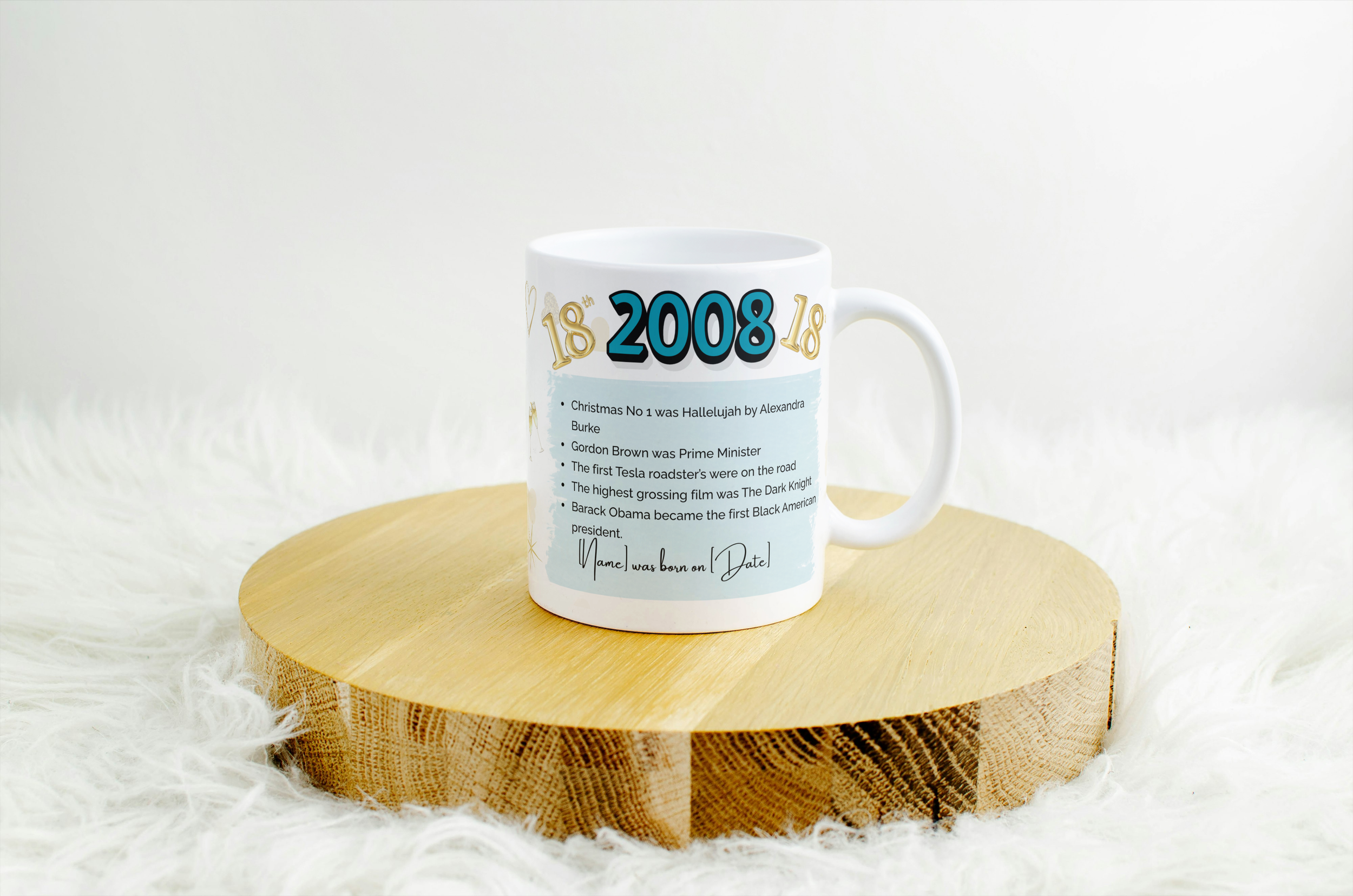 Personalised Mug – 18th Birthday Mug - Born in 2008