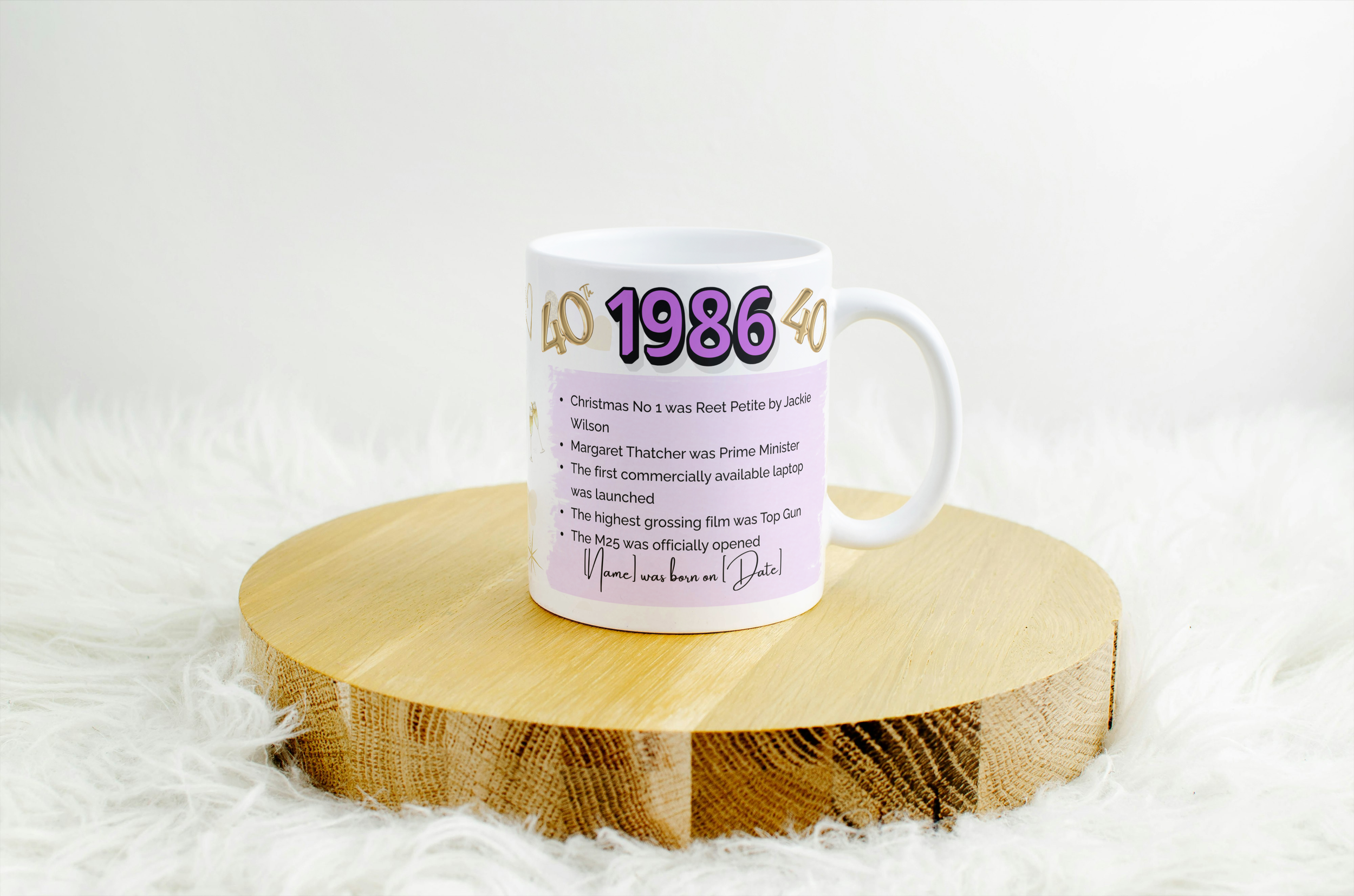 Personalised Mug – 40th Birthday Mug – Born in 1986