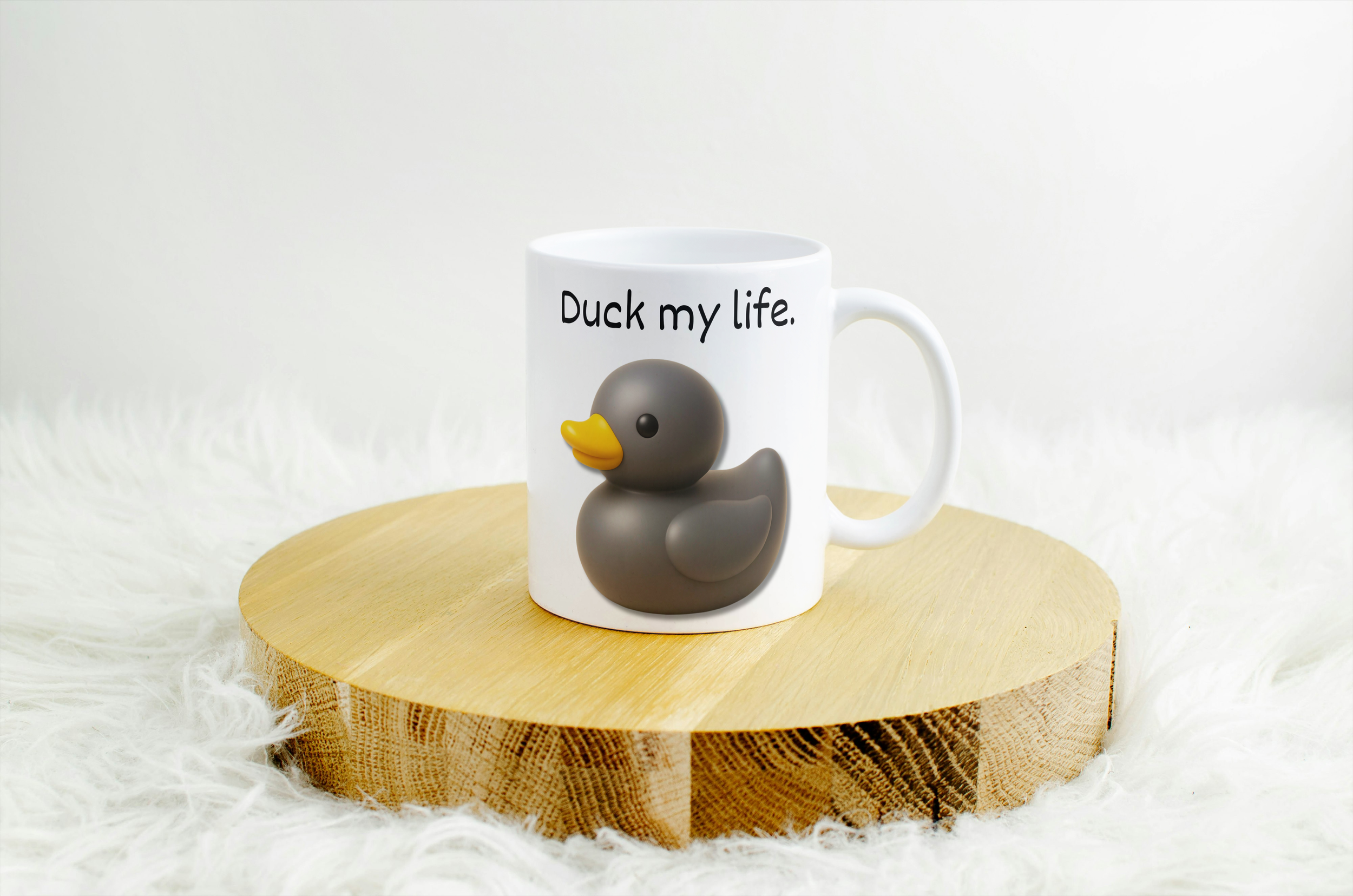 Duck My Life. Mug and optional coaster set (Black Duck)