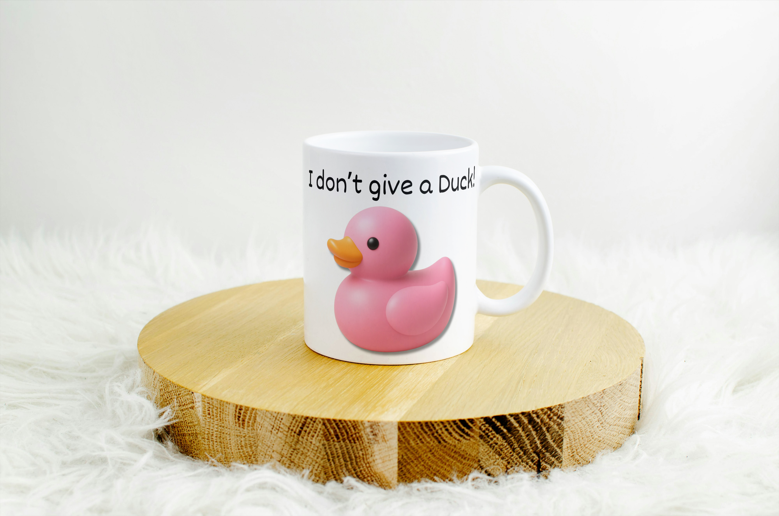 I Don’t Give a Duck! Mug and optional coaster set  (Pink Duck)
