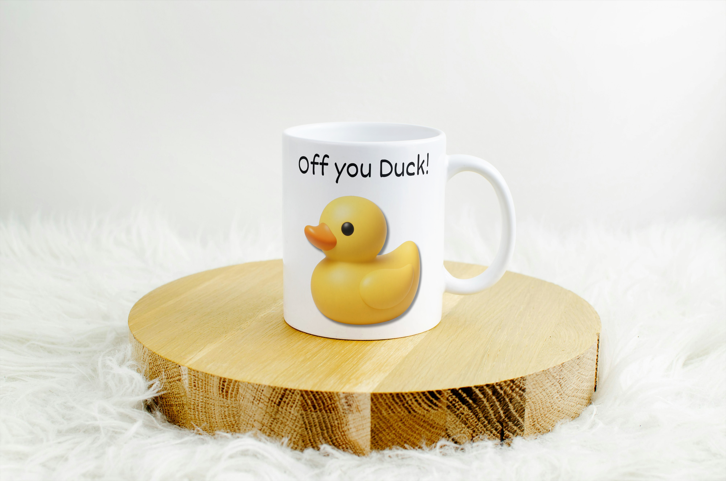 Off You Duck! Mug and optional coaster set (Yellow Duck)