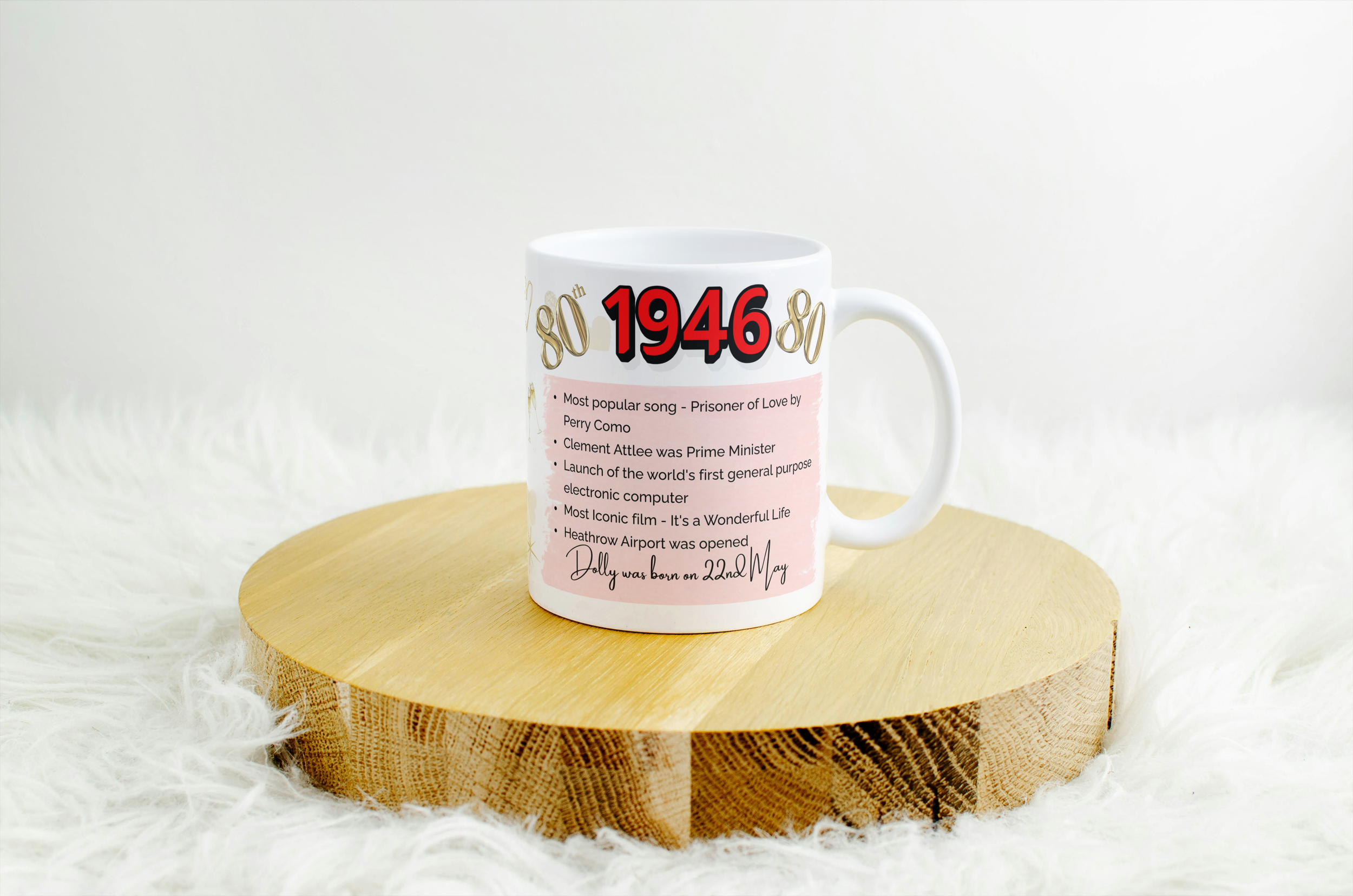 Personalised Mug – 80th Birthday Mug – Born in 1946 (Special Edition)