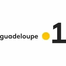 Logo de la guadeloupe avec le texte 'guadeloupe' suivi d'un point jaune et du chiffre 1 en noir