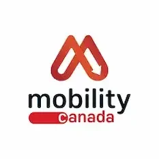 Logo de Mobility Canada avec un symbole en forme de 'M' rouge et le texte 'mobility canada' en dessous.