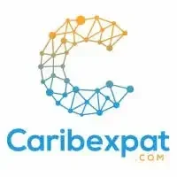 Logo de Caribexpat avec une représentation graphique d'un globe en forme de C créé par des lignes et des points de différentes couleurs.