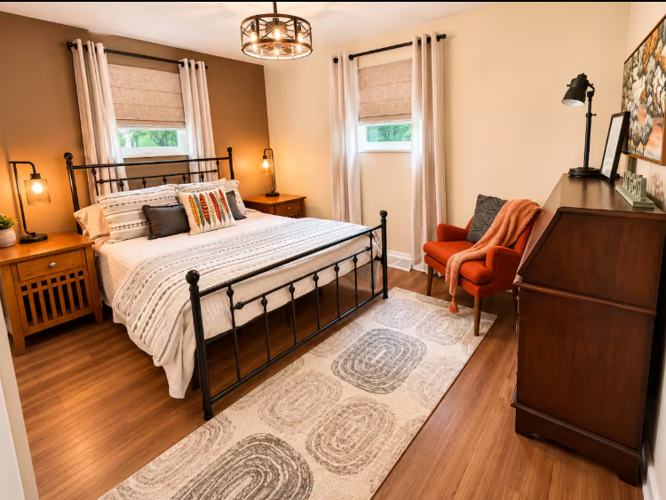 Queen Bed with Tv