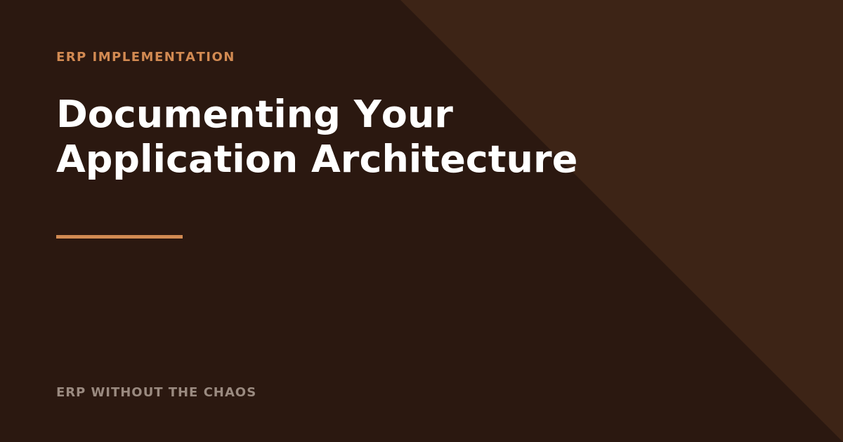      
  

 
  
     

   ERP Implementation 

   Documenting Your Current State Application Architecture 

   Why your current-state diagram matters, and how to build one that survives contact with reality. 

   

   One may think it is a reasonable 
