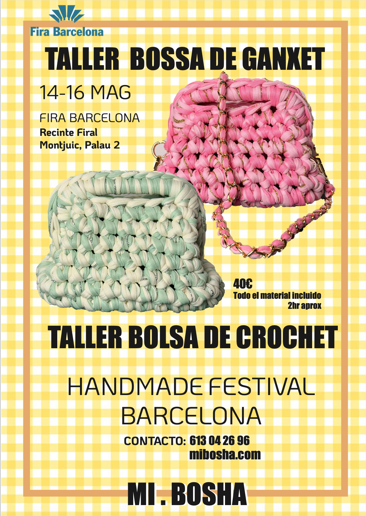 Taller Haz tu propia bolsa en crochet: del hilo al bolso