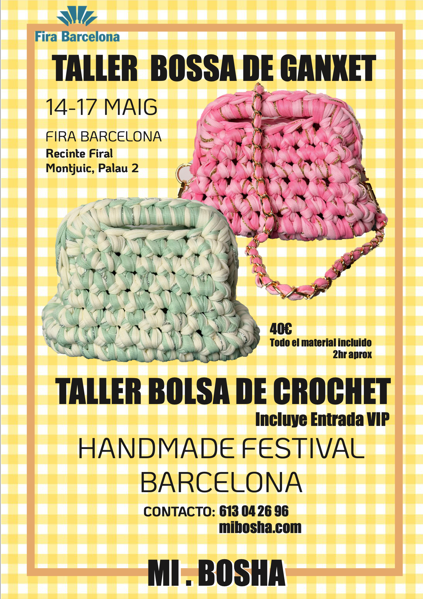 Taller Haz tu propia bolsa en crochet: del hilo al bolso