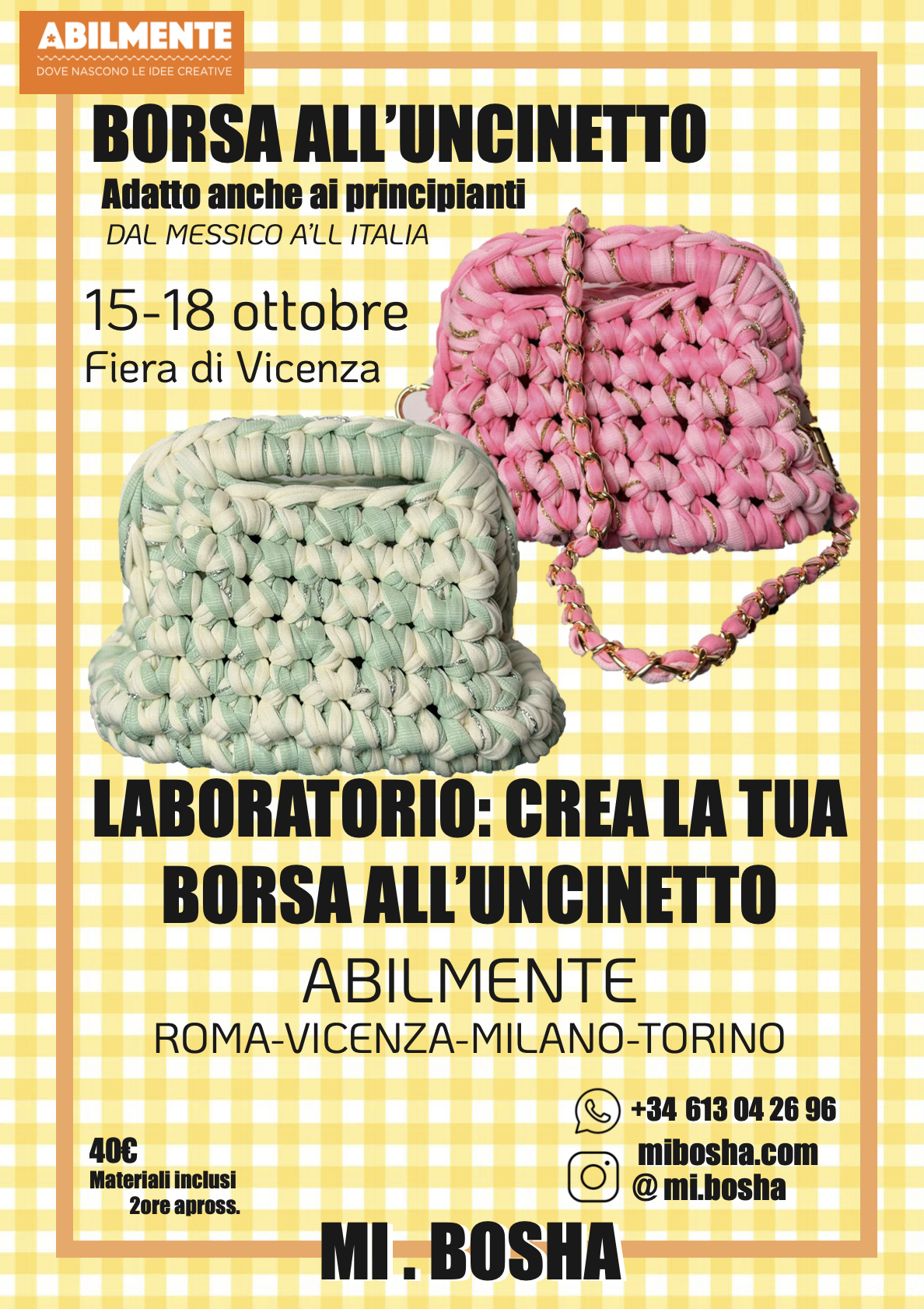 LABORATORIO CROCHET:  TRASFORMA IL FILATO NELLA TUA BORSA